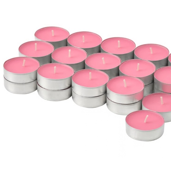 Pack of 30 - BLODBOK Strawberry Scented Tealight Candles – Bright Pink, 3.5 Hour - Picture 1 of 5